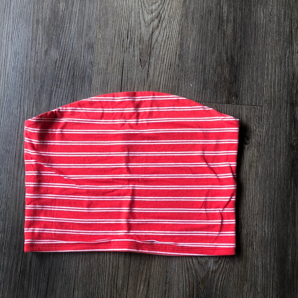 Red and white tube top